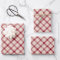 Classic diagonal tartan plaid burgundy off white