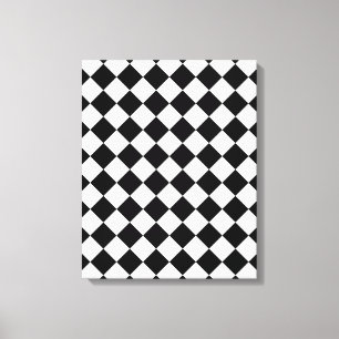 Classic Diamond Black and White Checkers Decor