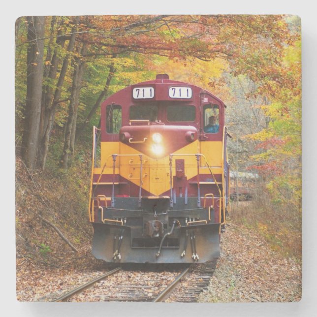 Classic Diesel Train Engine Stone Coaster (Front)