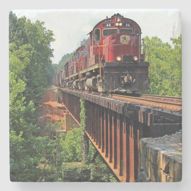 Classic Diesel Train Engine Stone Coaster (Front)