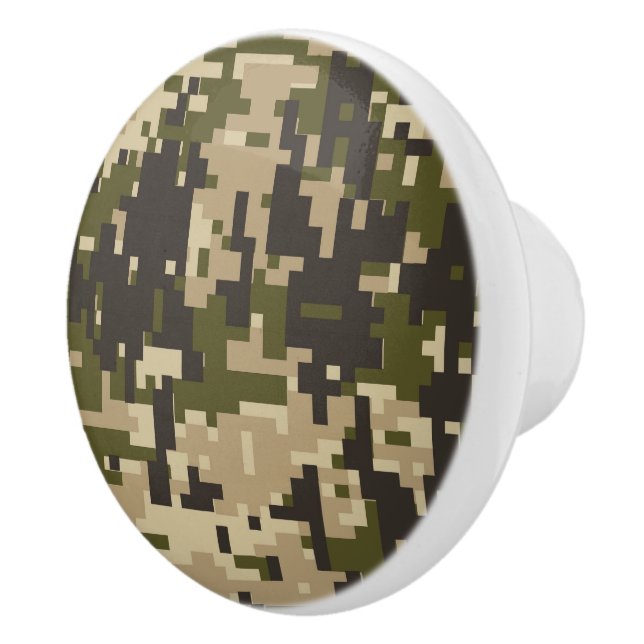 Classic Digital Camo Camouflage Customisable Ceramic Knob (Right)