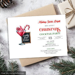 Classic digital Christmas cocktails party invites