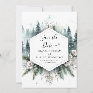 Classic Digital Mountain Wedding Save The Date