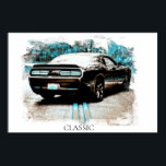 *~* Classic Digital NIR Muscle Antique Car Poster<br><div class="desc">Large POSTER PRINT of a CLASSIC MUSCLE CAR in NIR colours and Grunge style Digital Enhanced Paintings - PERSONALIZE TEXT IF DESIRED. - BLACK Old Classic Collectable Car. The background Frame is WHITE. The word CLASSIC can be edited to your liking or Deleted. You get to choose. Energetically Enhanced as...</div>