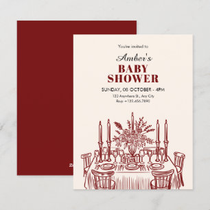 Classic Dining table baby shower Invitation