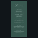 Classic Dinner Menu Wedding Reception Meal Card<br><div class="desc">Our custom menu card features modern calligraphy for the perfect way to inform your guests of their meal choices at your wedding or event. This item is part of our Goldie collection G100,  please shop our store for matching products.</div>