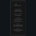 Classic Dinner Menu Wedding Reception Meal Card<br><div class="desc">Our custom menu card features modern calligraphy for the perfect way to inform your guests of their meal choices at your wedding or event. This item is part of our Goldie collection G100,  please shop our store for matching products.</div>