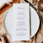 Classic Dinner Menu Wedding Reception Meal Card<br><div class="desc">Our custom menu card features modern calligraphy for the perfect way to inform your guests of their meal choices at your wedding or event. This item is part of our Goldie collection G100,  please shop our store for matching products.</div>