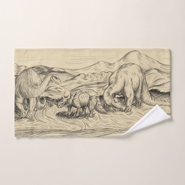 Classic Dinosaurs Bath Towel Set (Hand Towel)