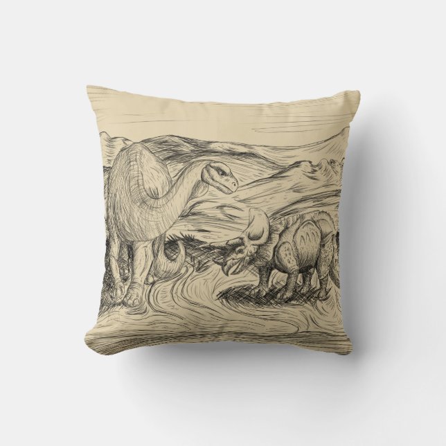 Classic Dinosaurs Cushion (Front)