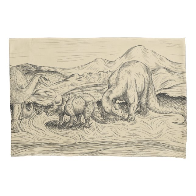 Classic Dinosaurs Pillowcase (Front-Left)