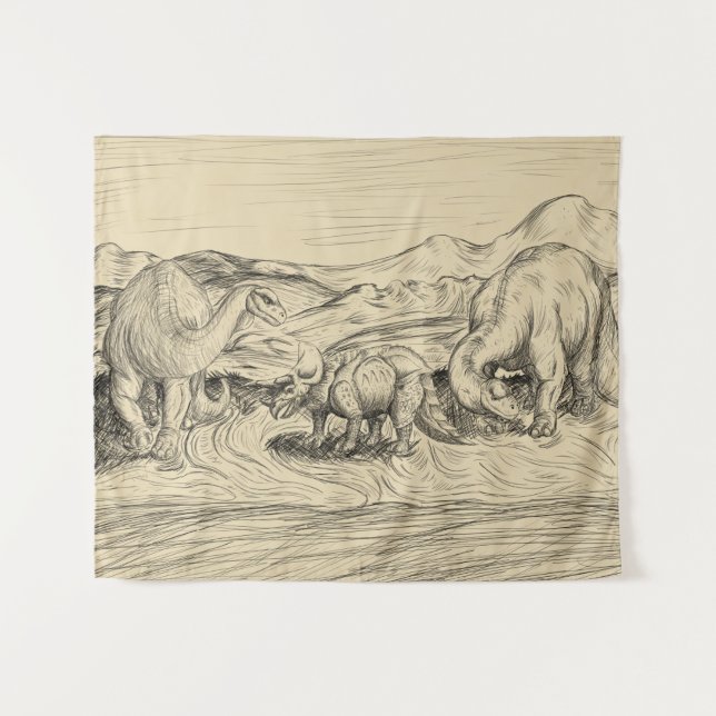 Classic Dinosaurs Tapestry (Front (Horizontal))
