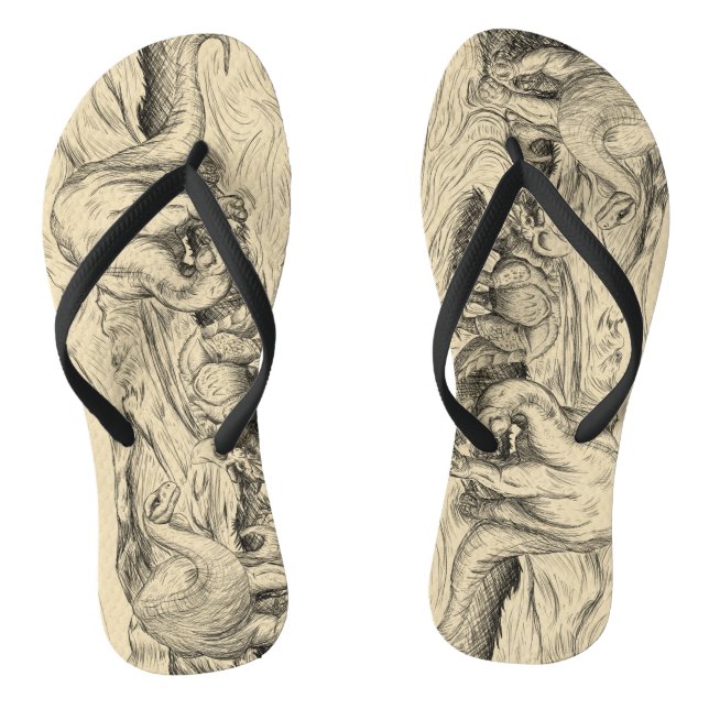 Classic Dinosaurs Thongs (Footbed)