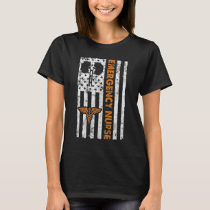 Classic Distressed Flag for Emergency Room ER Nurs T-Shirt