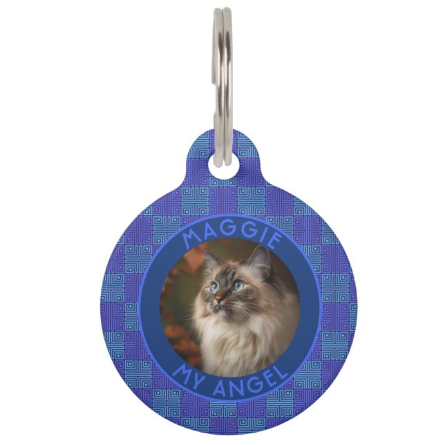 Classic Dog Dad Gift Ethnic Pattern Pet Tag (Front)