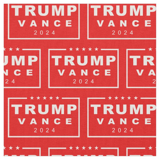 Classic Donald Trump Vance 2024 Rectangle Logo Fabric (Close Up)