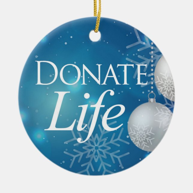 Classic Donate Life Ceramic Tree Decoration (Front)