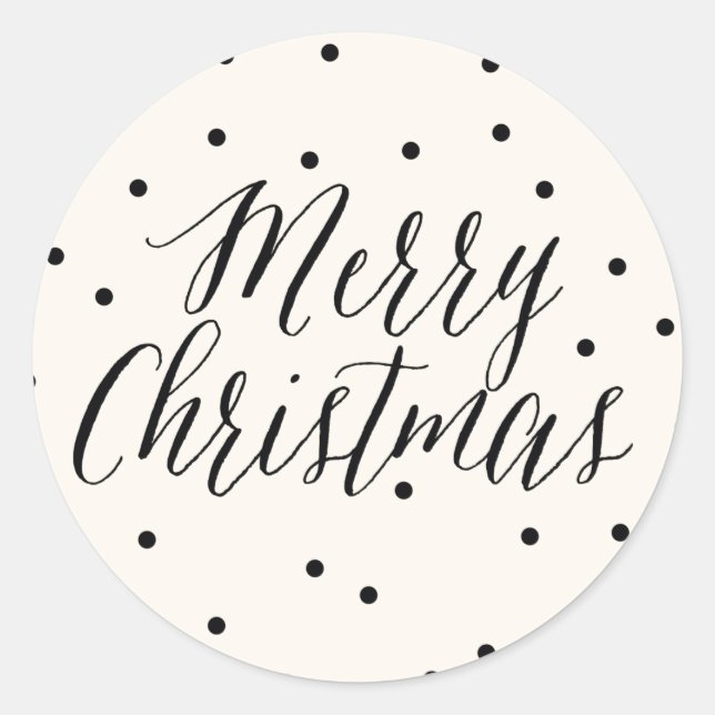 Classic Dots Christmas Gift Tag Sticker (Front)