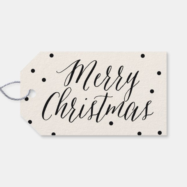 Classic Dots Christmas Holiday Gift Tags (Back Horizontal)