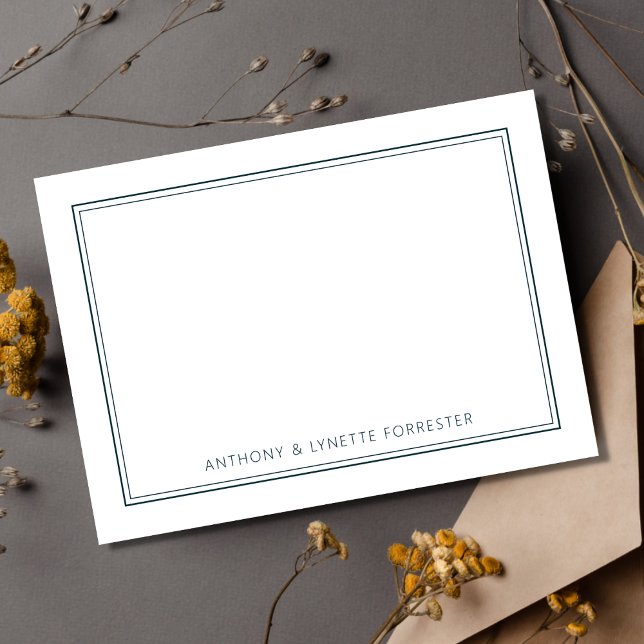 Classic Double Border Peacock Green Card (Creator Uploaded)