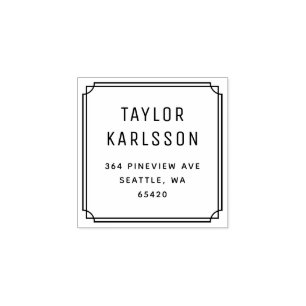 Classic Double Frame Customisable Return Address Rubber Stamp