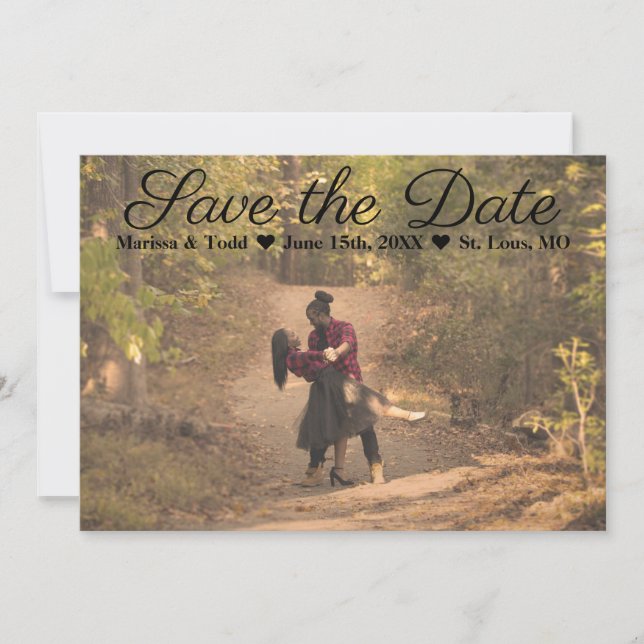 Classic Double-Sided Photo Save the Date (Front)