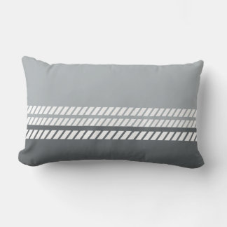 Classic Dove Grey & Dark Grey with Stripes Lumbar Cushion