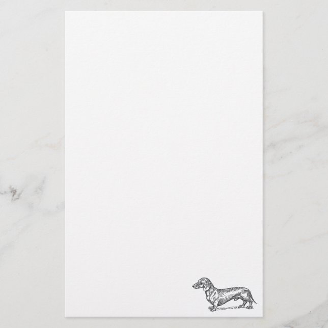 Classic Doxie - Black Stationery (Front)