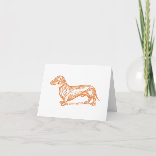 Classic Doxie - Orange Blank Card (Front)