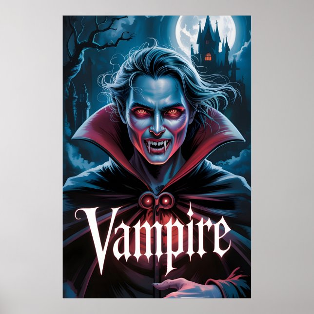 Classic Dracula-Style Vampire Movie Poster (Front)