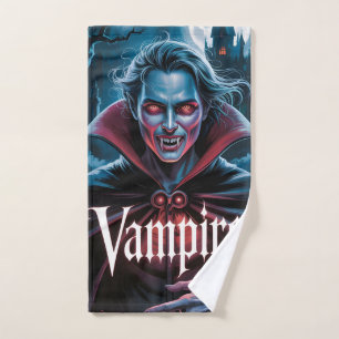 Classic Dracula-Style Vampire Movie Poster Hand Towel
