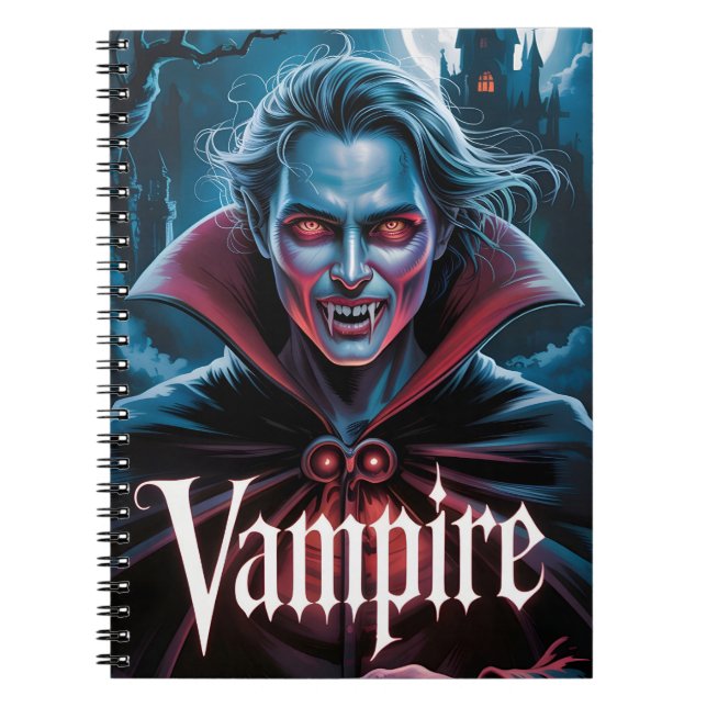 Classic Dracula-Style Vampire Movie Poster Notebook (Front)