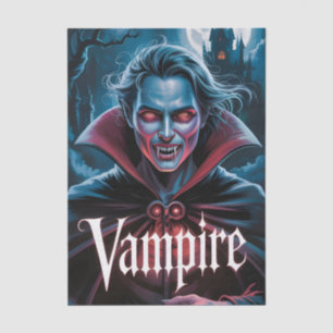 Classic Dracula-Style Vampire Movie Poster Tissue Paper