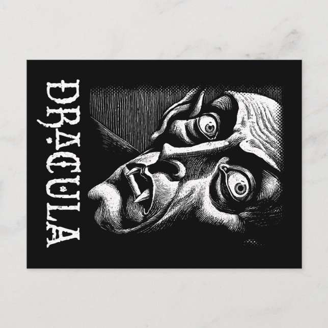 Classic Dracula Vintage Gothic Vampire Halloween Postcard (Front)