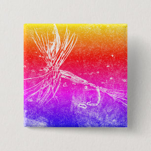 Classic dry fly pattern for trout and bass fishing 15 cm square badge