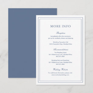 Classic Dusty Blue Elegant Wedding Enclosure Card