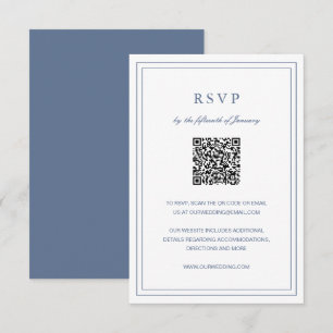 Classic Dusty Blue Elegant Wedding RSVP Card
