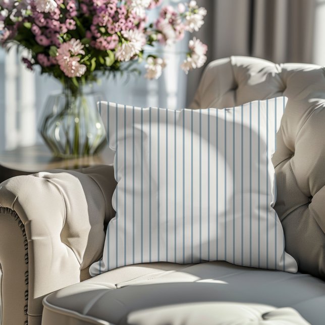 Classic Dusty Blue Stripe Cushion (Creator Uploaded)
