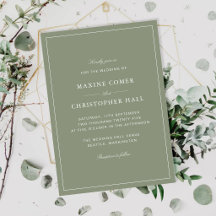 Classic Dusty Green Script Wedding