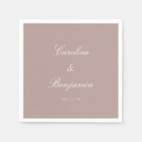 Classic Dusty Mauve Script Elegant Wedding Custom