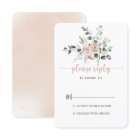 Classic Dusty Pink Rose Floral Calligraphy RSVP