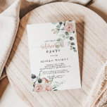Classic Dusty Pink Rose Floral Retirement Party  Invitation<br><div class="desc">This classic dusty pink rose floral retirement party invitation is perfect for a rustic event. The design features elegant watercolor dusty pink roses and green foliage,  neatly assembled into beautiful bouquets.</div>