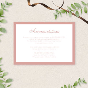Classic Dusty Rose Script Wedding Accommodations Enclosure Card