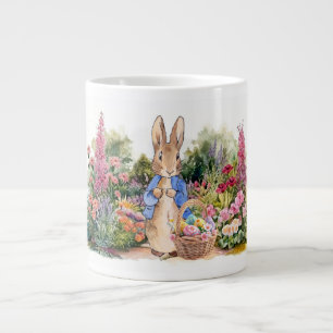 Classic Easter Rabbit in his garden Large Coffee Mug