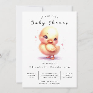  Classic Editable Duck Baby Shower Invitation
