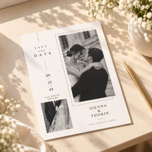 Classic Editorial Two Photo Wedding Save The Date