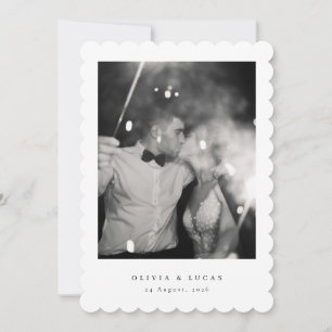 Classic Elegance Black and White Wedding Thank You Card