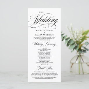 Classic Elegance Black Script, Wedding Ceremony Pr Program