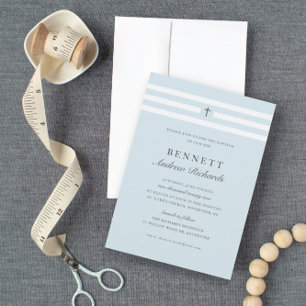 Classic Elegance Boys Baptism Invitation