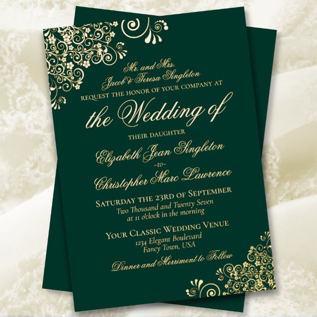 Classic Elegance Emerald Green Formal Wedding Gold (Creator Uploaded)